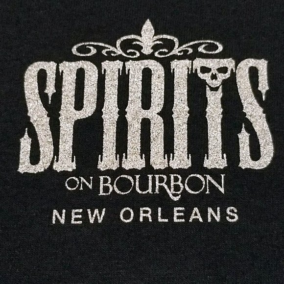 New Spirits on Bourbon New Orleans T Shirt Skull Voodoo Gildan Long Sleeve Tee S - Picture 2 of 11